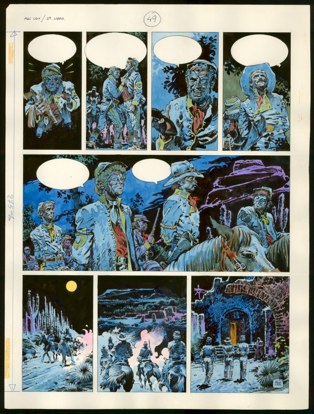 Planche originale n°49 - Antonio Hernandez Palacios - Encre de couleur et encre de Chine sur papier - 6133