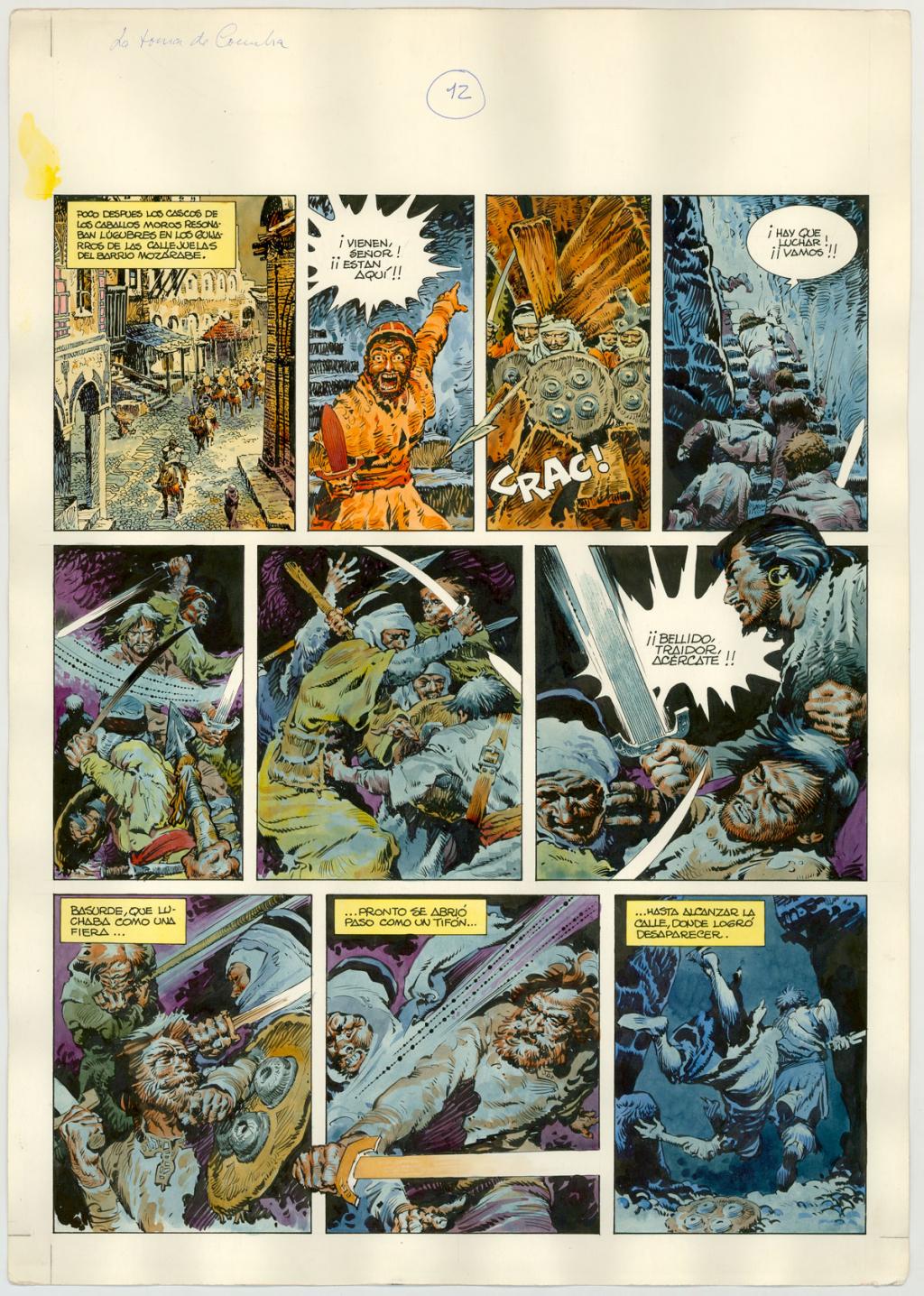 Planche originale n°12 - Antonio Hernandez Palacios - Encre de couleur et encre de Chine sur papier - 5620