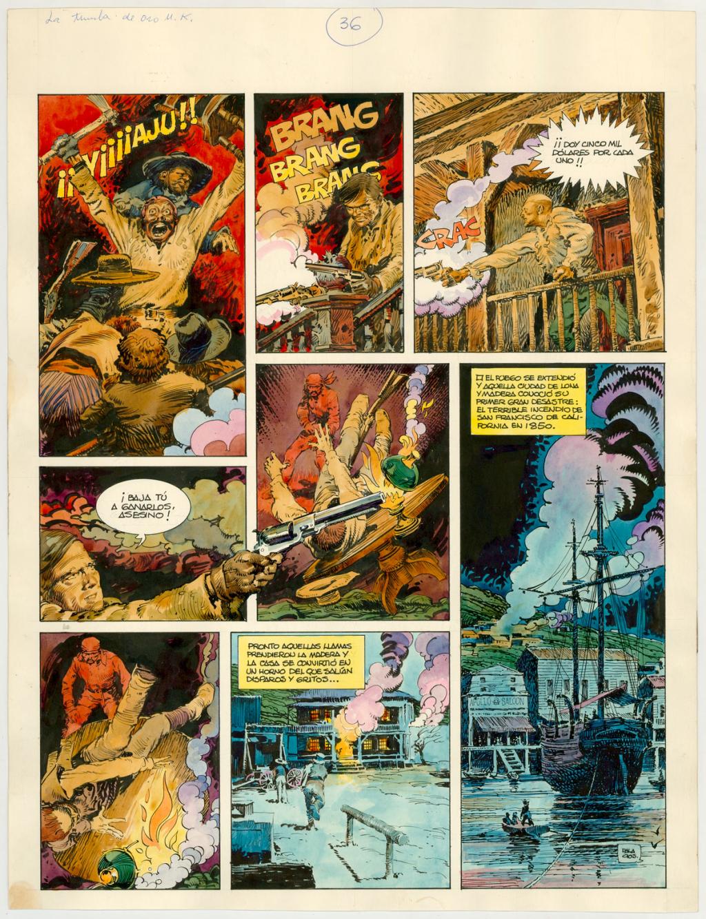 Planche originale n°36 - Antonio Hernandez Palacios - Encre de couleur et encre de Chine sur papier - 4492