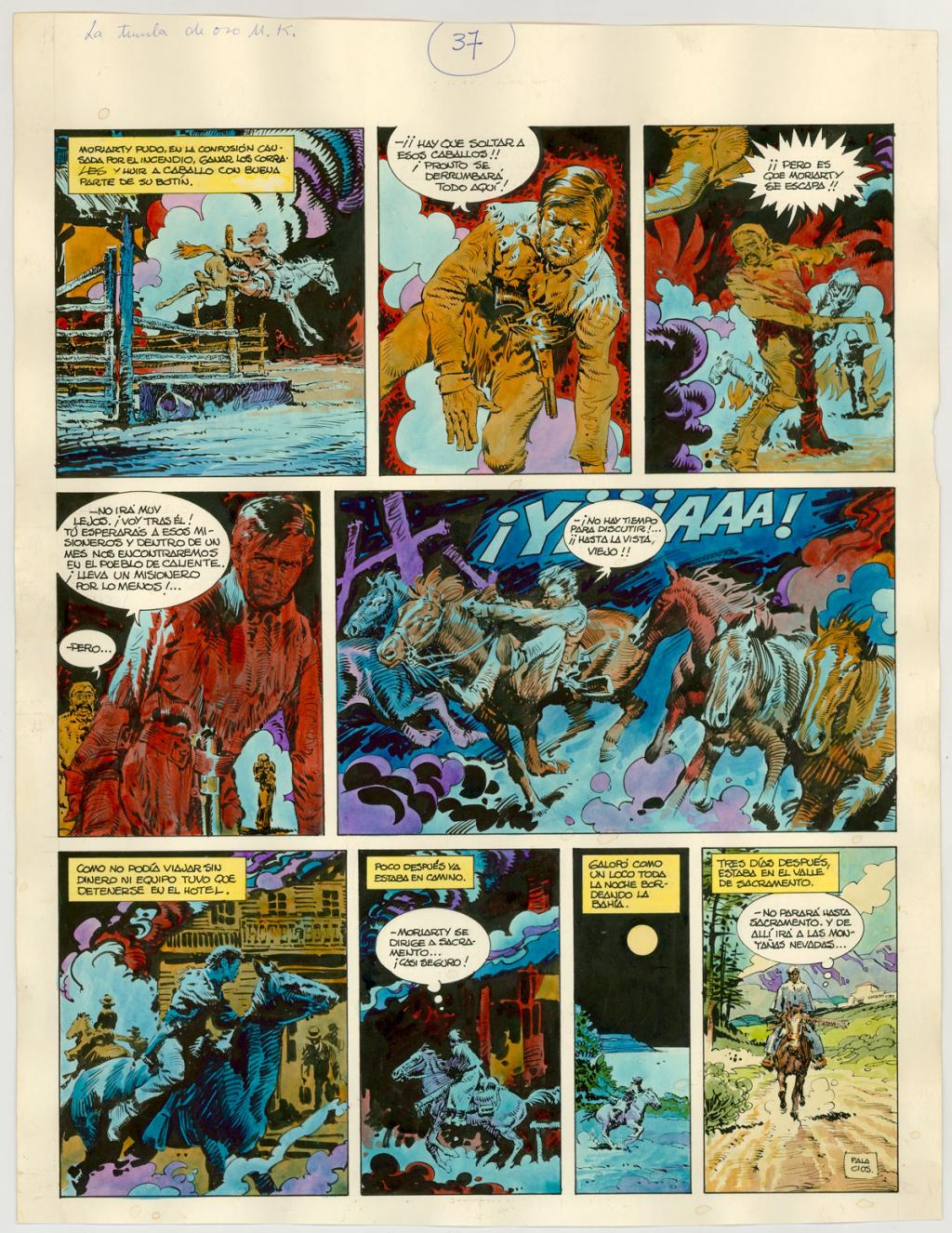 Planche originale n°37 - Antonio Hernandez Palacios - Encre de couleur et encre de Chine sur papier - 4491