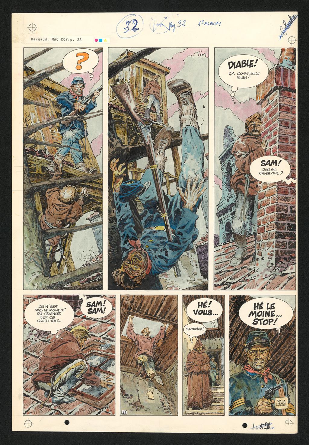 Planche originale n°32 - Antonio Hernandez Palacios - Encre de couleur et encre de Chine sur papier - 4487