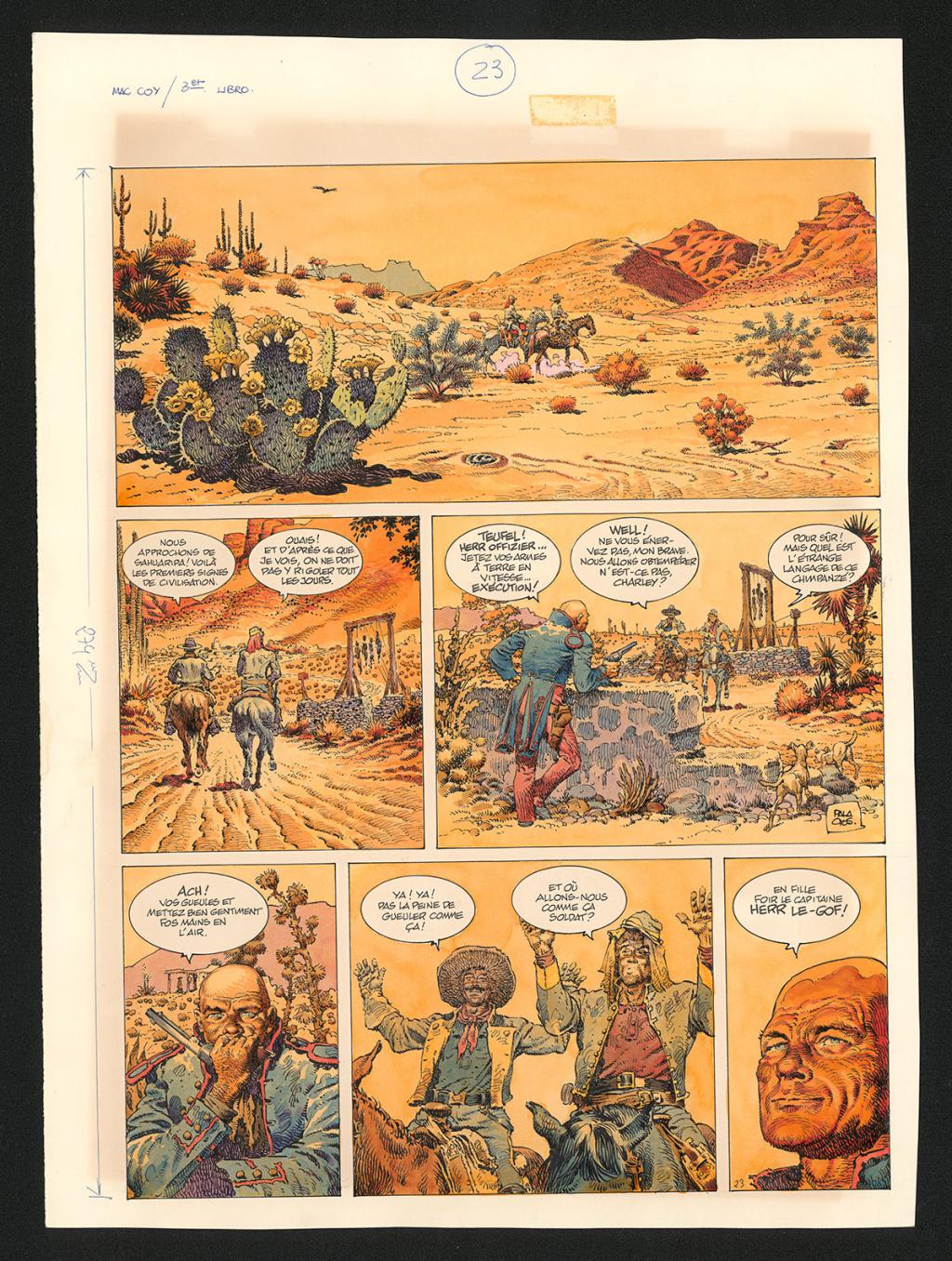 Planche originale n°23 - Antonio Hernandez Palacios - Encre de couleur et encre de Chine sur papier - 4485