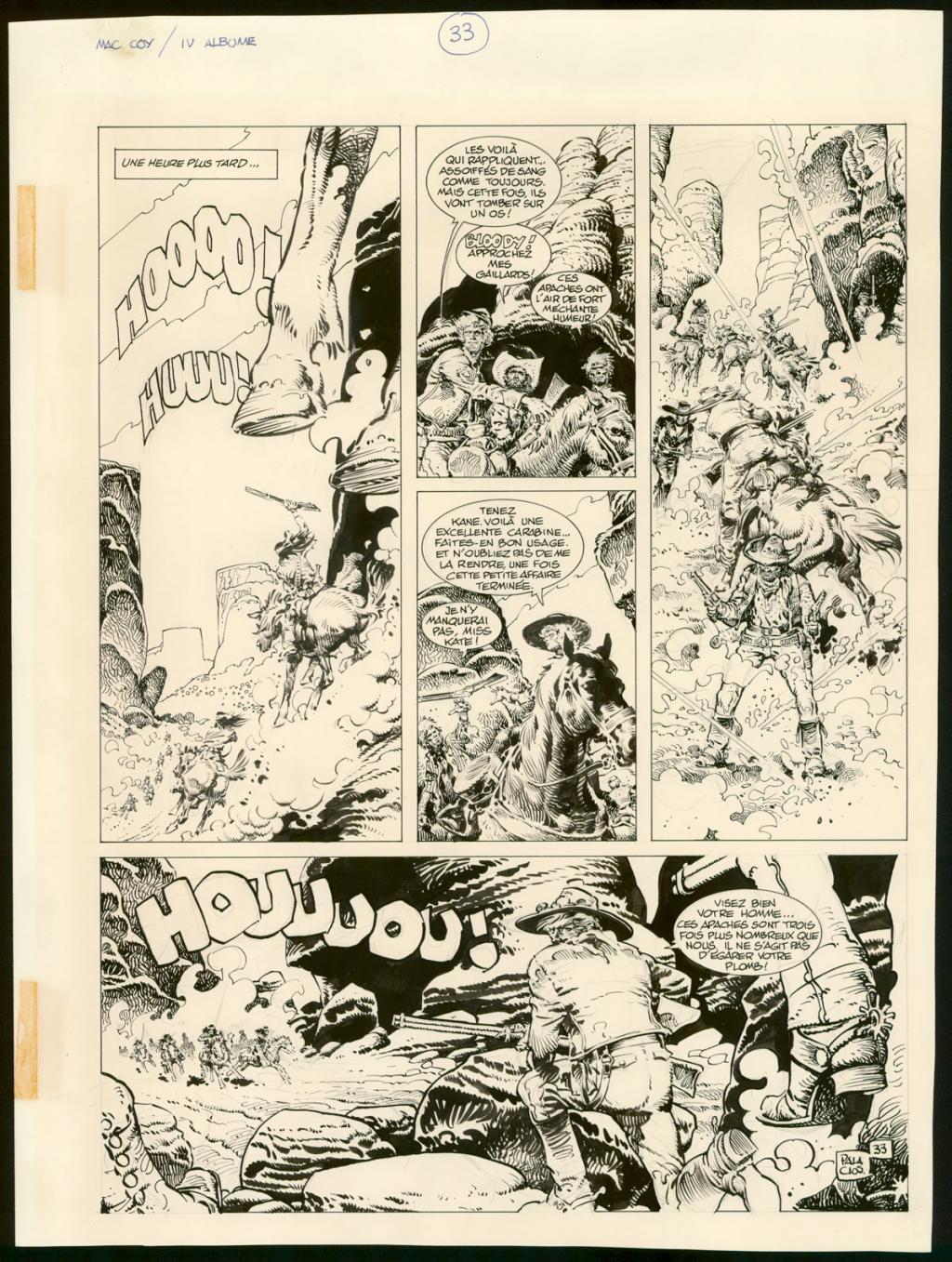 Planche originale n°33 avec calque de texte - Antonio Hernandez Palacios - Encre de Chine sur papier - 5616