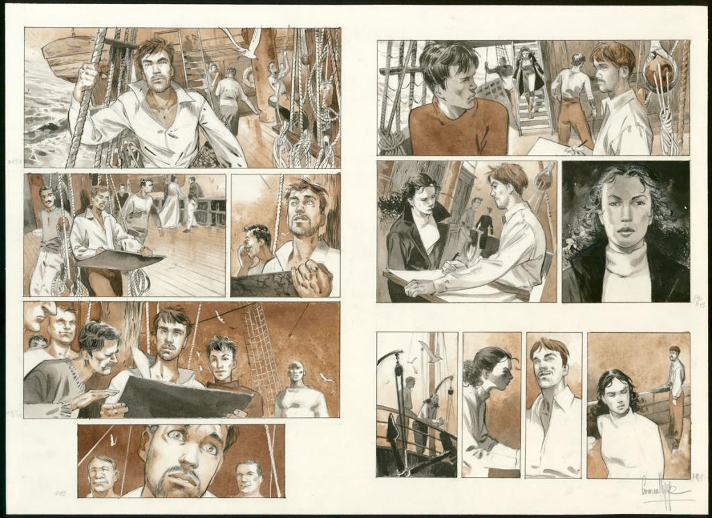 Planche originale, double page n°29 et 30 - Emmanuel Lepage - Aquarelle et encre de Chine sur papier - 3422