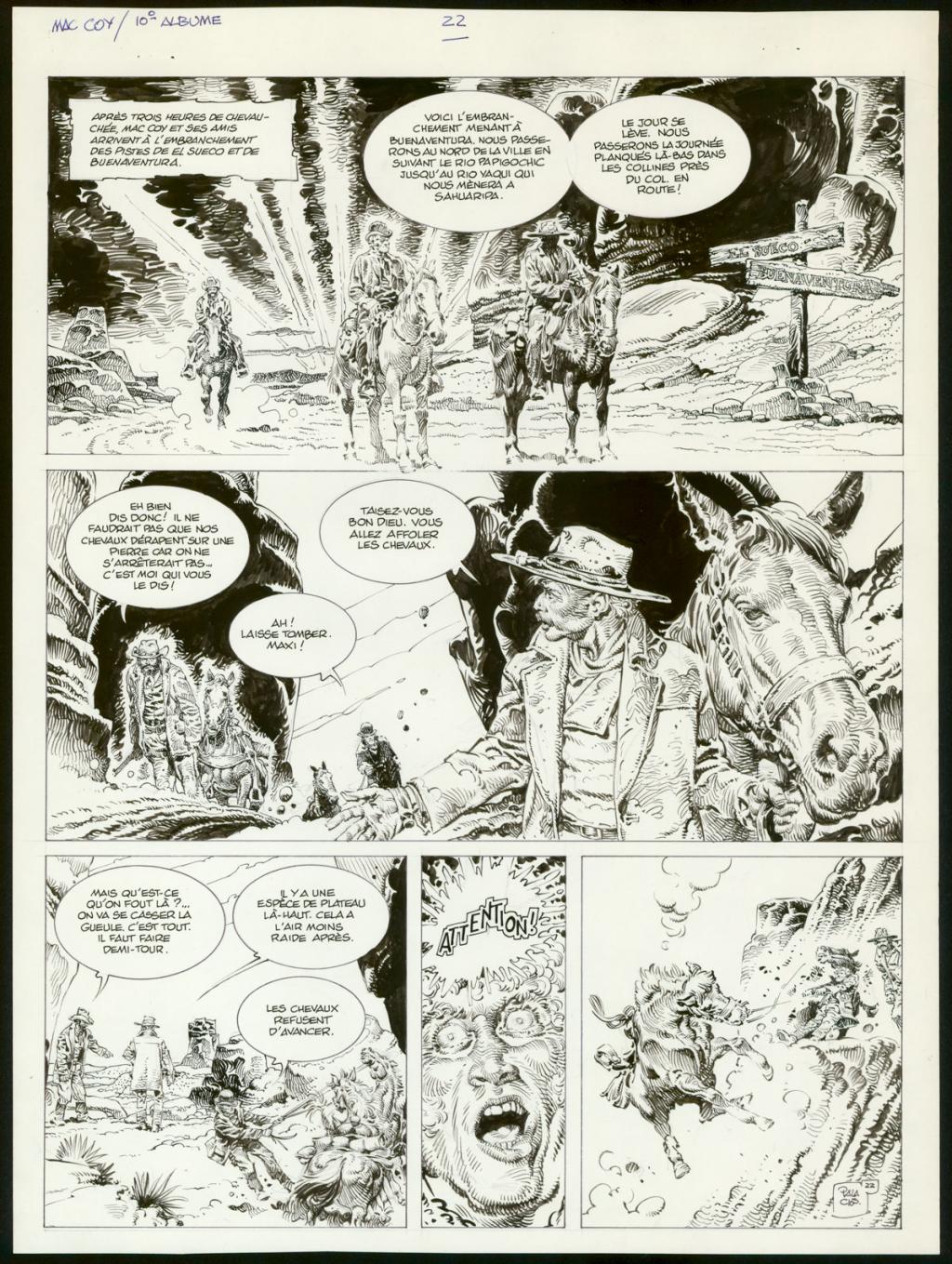 Planche originale n°22 avec son calque de texte - Antonio Hernandez Palacios - Encre de Chine sur papier - 5611