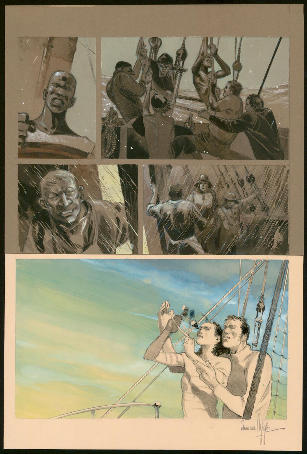 Planche originale, double page - Emmanuel Lepage - Aquarelle et encre de Chine sur papier - 3420