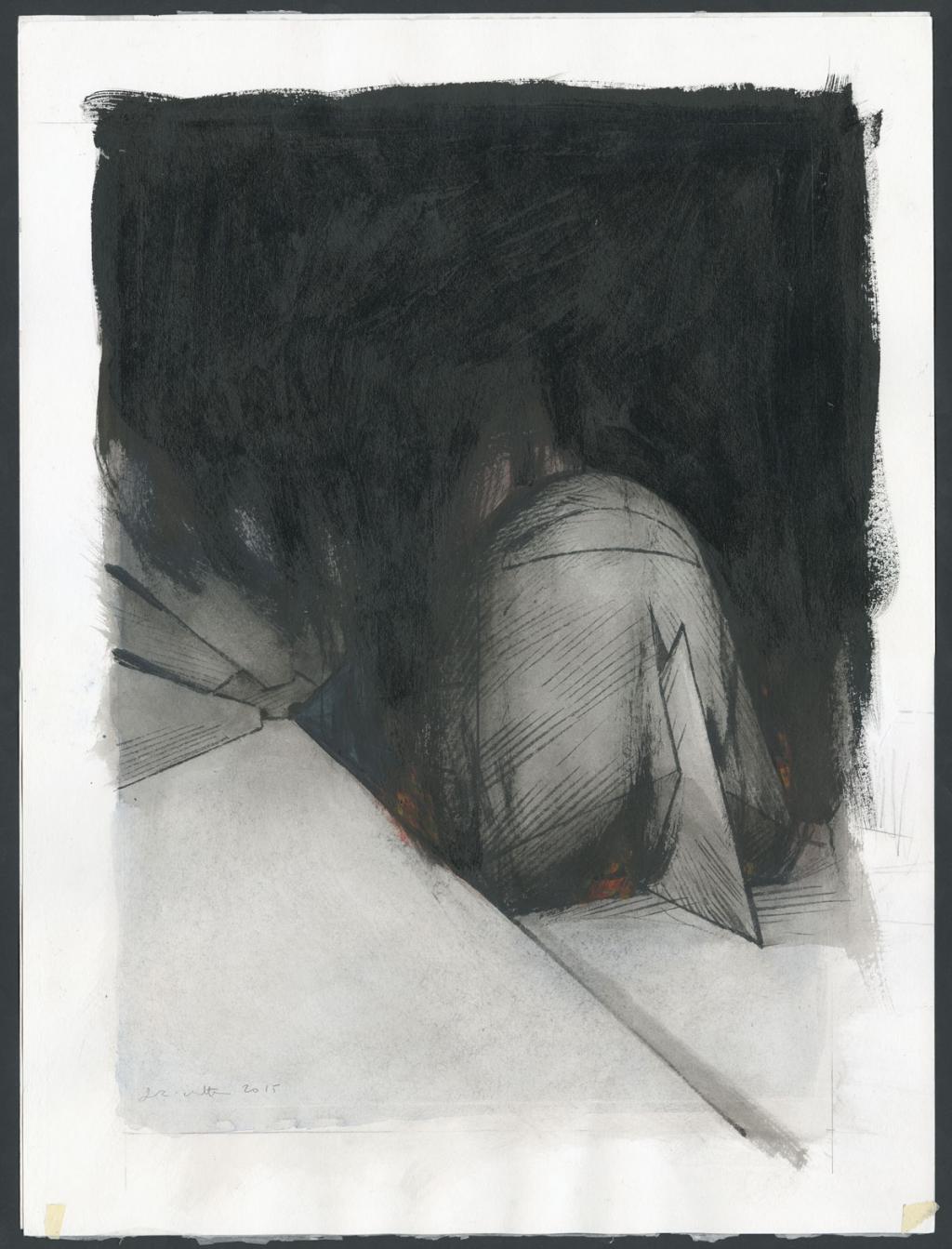 Illustration originale réalisée pour le projet de couverture en 2015 - Jean-Marc Rochette - Encre de Chine sur papier - 5670