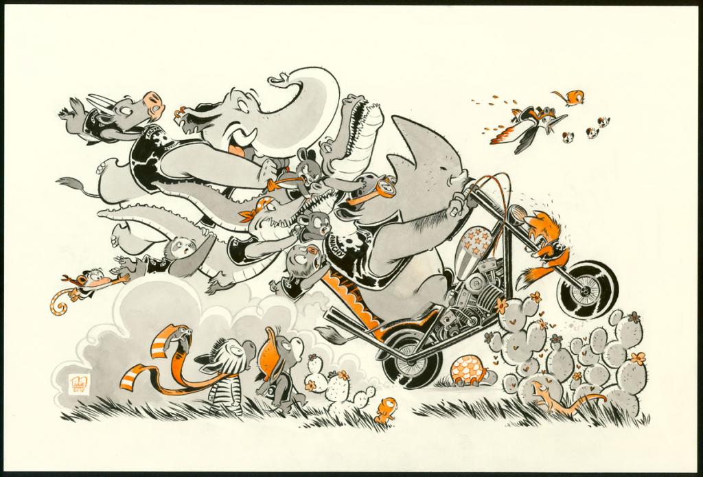 Illustration originale - Julie M - Encres de couleur sur papier - 5515