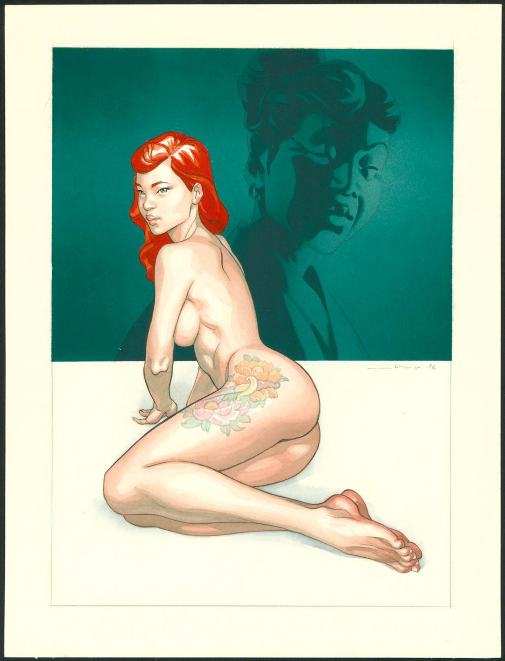 Illustration originale - Marcial Toledano - Encre de Chine et encre de couleur sur papier - 3669