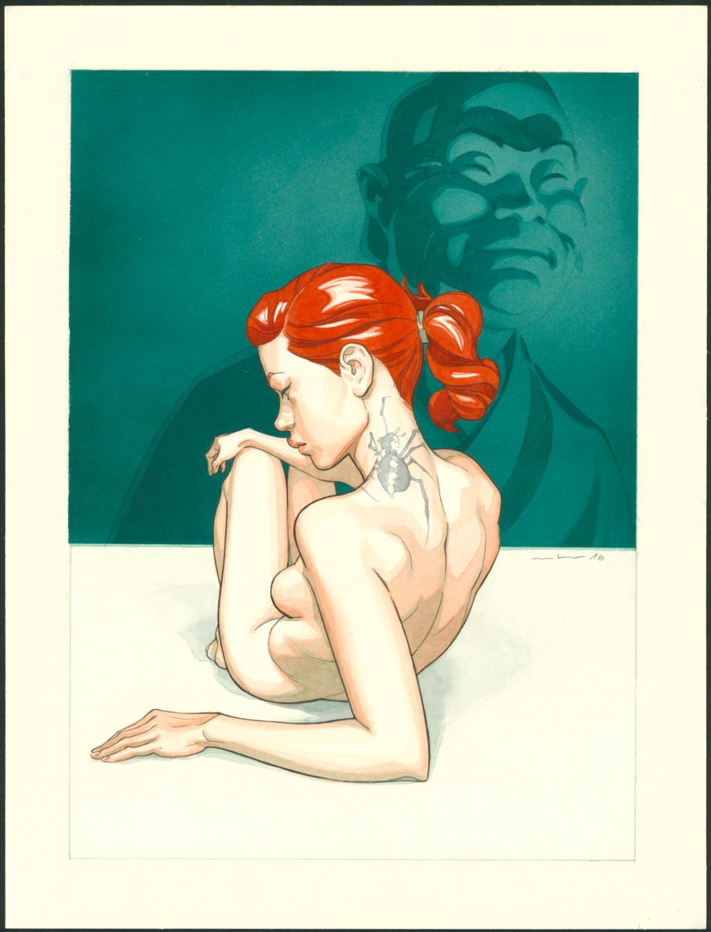 Illustration originale - Marcial Toledano - Encre de Chine et encre de couleur sur papier - 3670