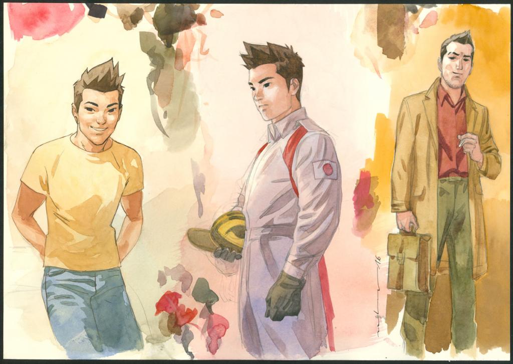 Illustration originale - Marcial Toledano - Encre de Chine et encre de couleur sur papier - 3673