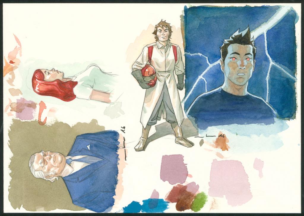 Illustration originale - Marcial Toledano - Encre de Chine et encre de couleur sur papier - 3674