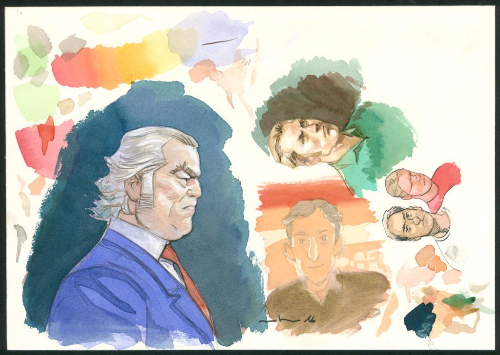 Illustration originale - Marcial Toledano - Encre de Chine et encre de couleur sur papier - 3675