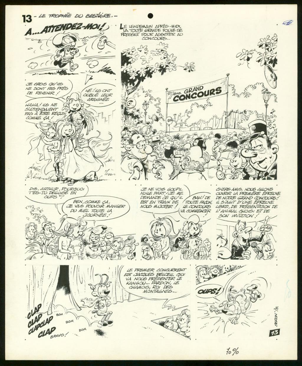 Planche originale de l'histoire " Le trophée du bestiaire " - Pierre Seron - Encre de Chine sur papier - 3468