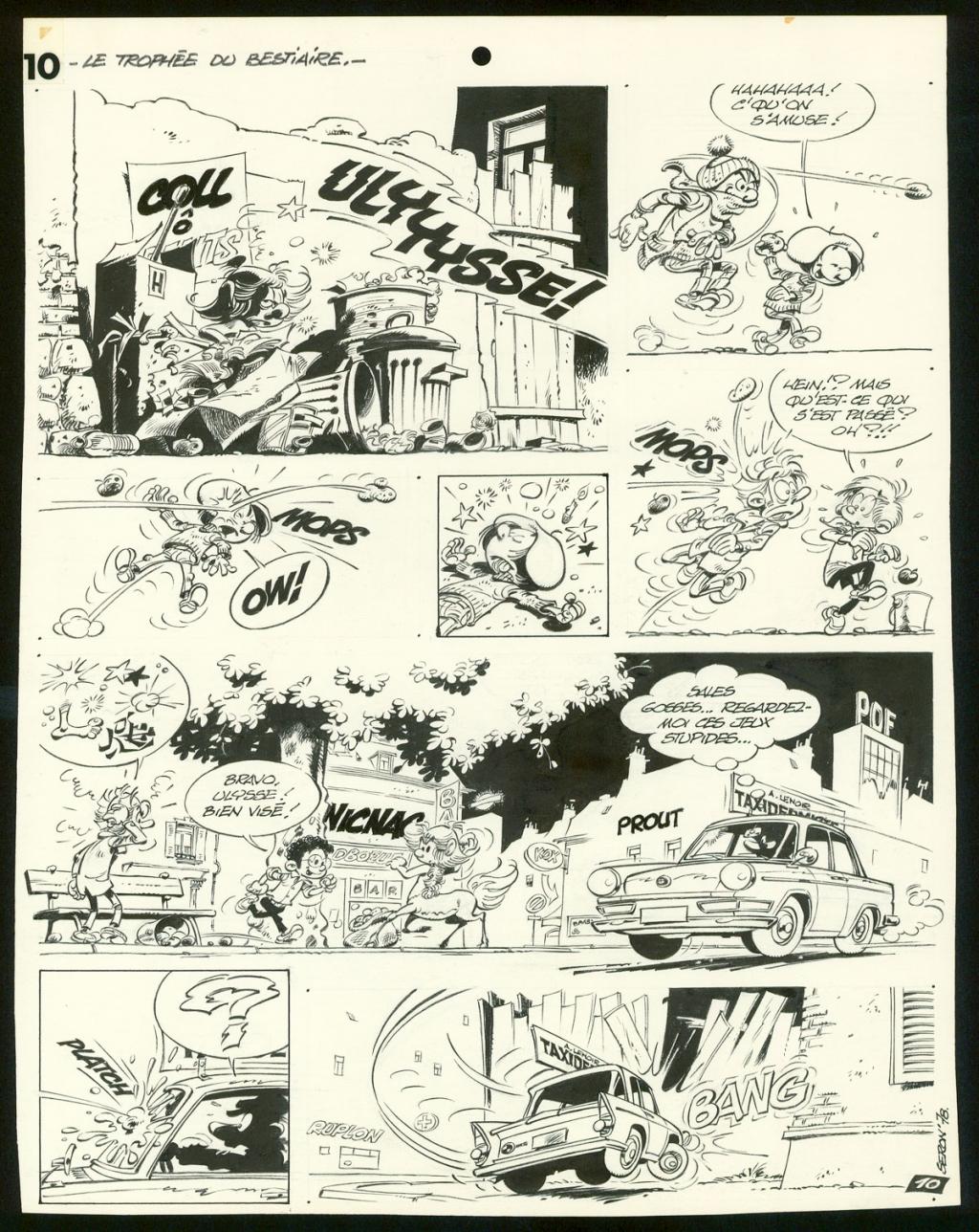 Planche originale de l'histoire " Le trophée du bestiaire " - Pierre Seron - Encre de Chine sur papier - 3471