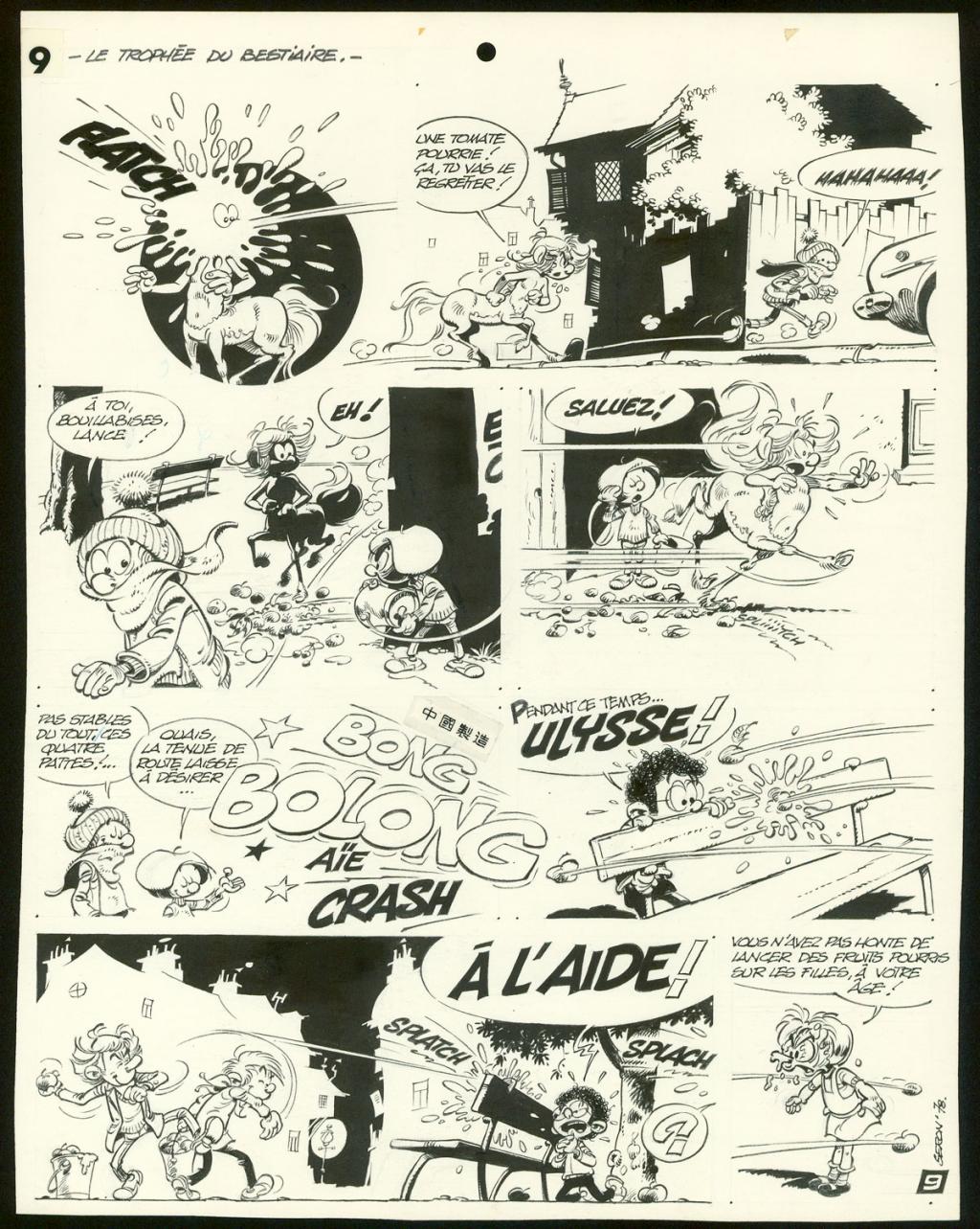 Planche originale de l'histoire " Le trophée du bestiaire " - Pierre Seron - Encre de Chine sur papier - 3472