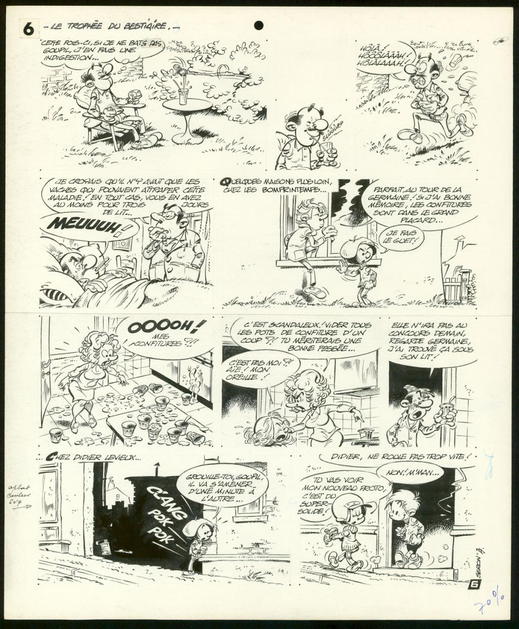 Planche originale de l'histoire " Le trophée du bestiaire " - Pierre Seron - Encre de Chine sur papier - 3473