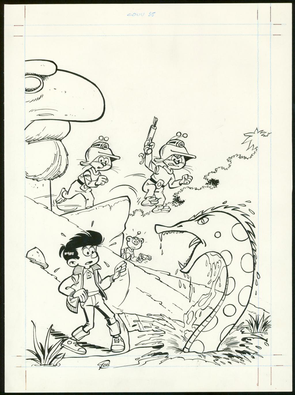 Couverture originale - Roland Gos - Encre de Chine sur papier - 5046