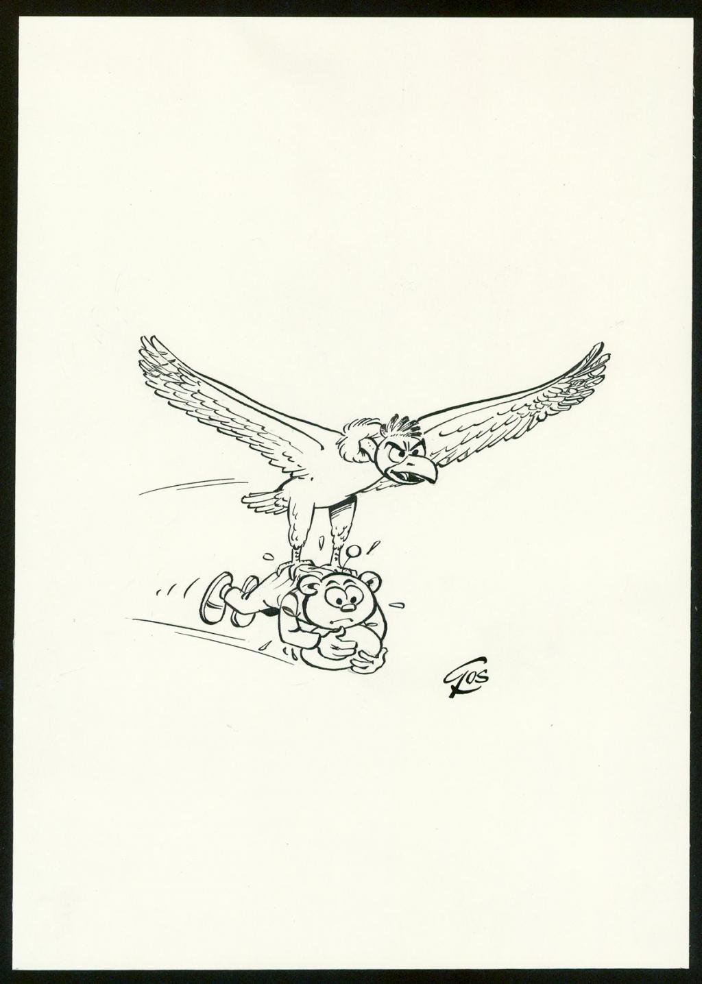 Illustration originale, page de titre - Roland Gos - Encre de Chine sur papier - 5055