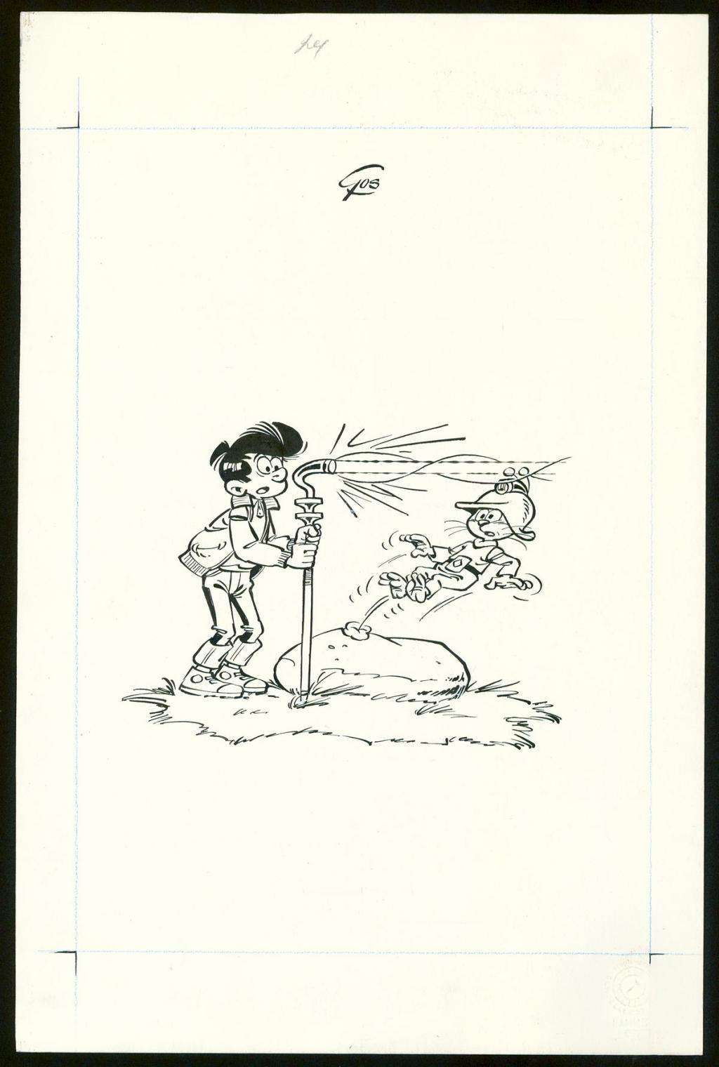 Illustration originale, page de garde - Roland Gos - Encre de Chine sur papier - 5059