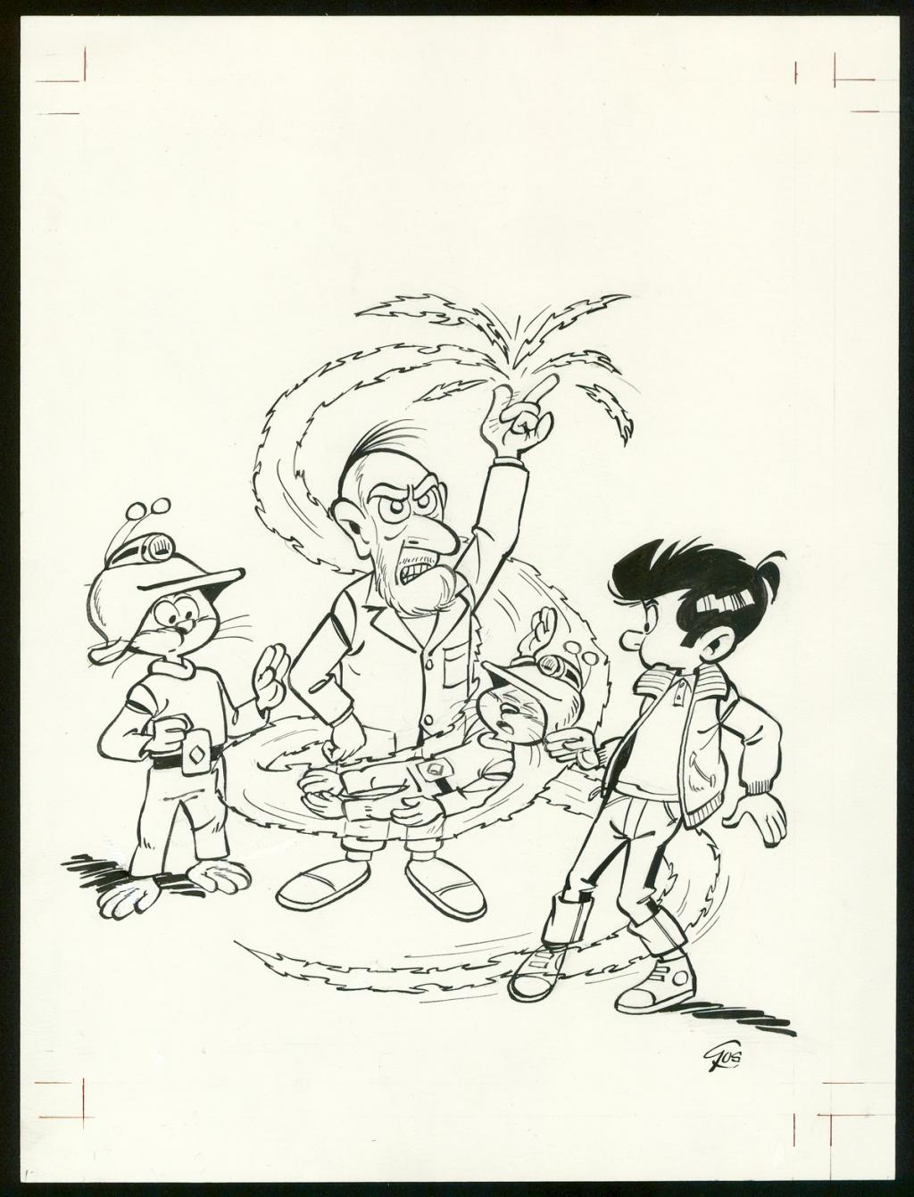 Illustration originale - Roland Gos - Encre de Chine sur papier - 5061