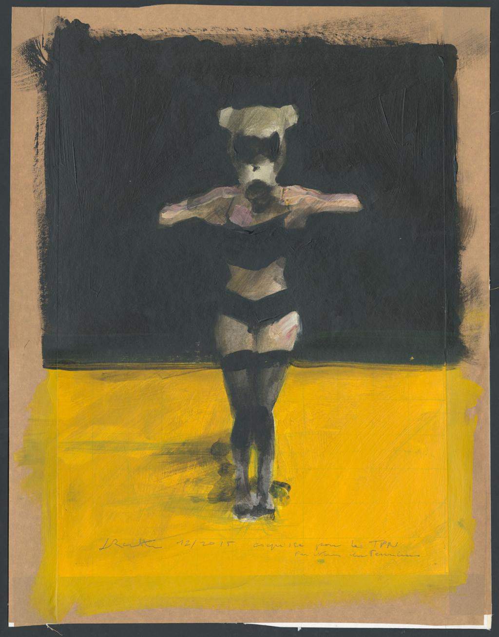 Illustration originale, recherche pour la série de peintures La Vestale en 2016 - Jean-Marc Rochette - Acrylique sur papier - 4464