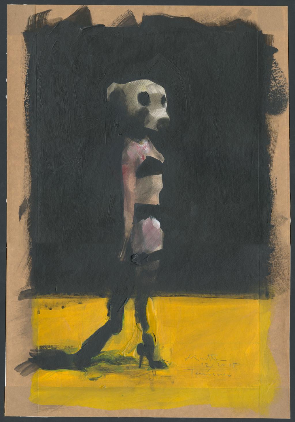 Illustration originale, recherche pour la série de peintures La Vestale en 2016 - Jean-Marc Rochette - Acrylique sur papier - 4463