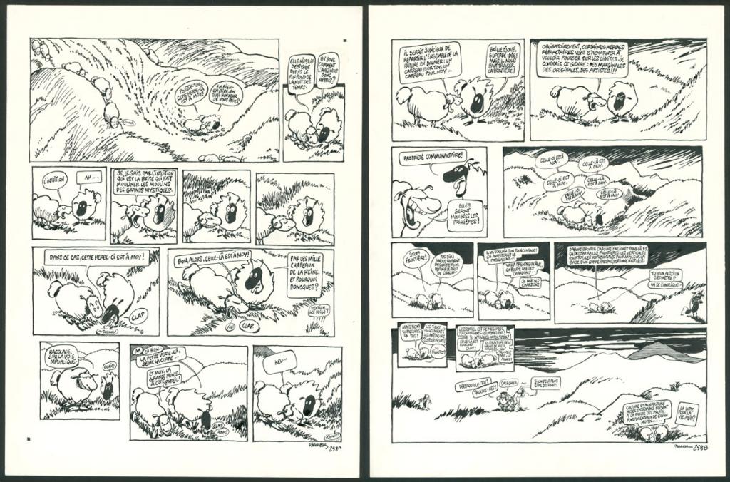 Planches originales pour un gag en deux pages - F'murr - Encre de Chine sur papier - 3712