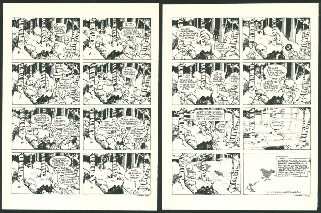 Planches originales pour un gag en deux pages - F'murr - Encre de Chine sur papier - 3694