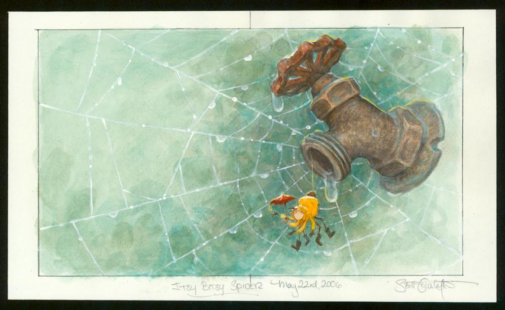 Illustration originale - Itsy Bitsy Spider - Scott Gustafson - Technique mixte - 3880