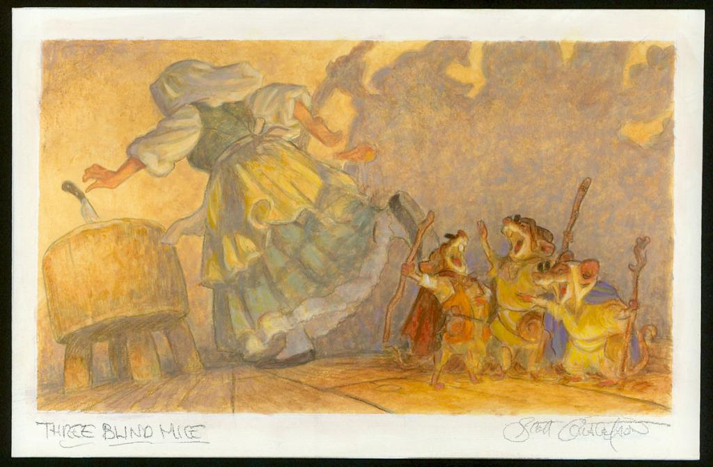 Illustration originale - Three Blind Mice - Scott Gustafson - Technique mixte - 3878