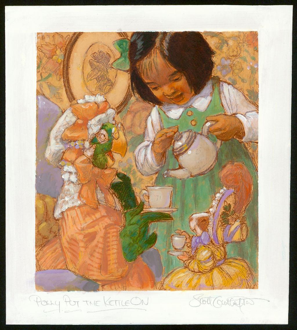Illustration originale - Polly put the Kettle On - Scott Gustafson - Technique mixte - 3872