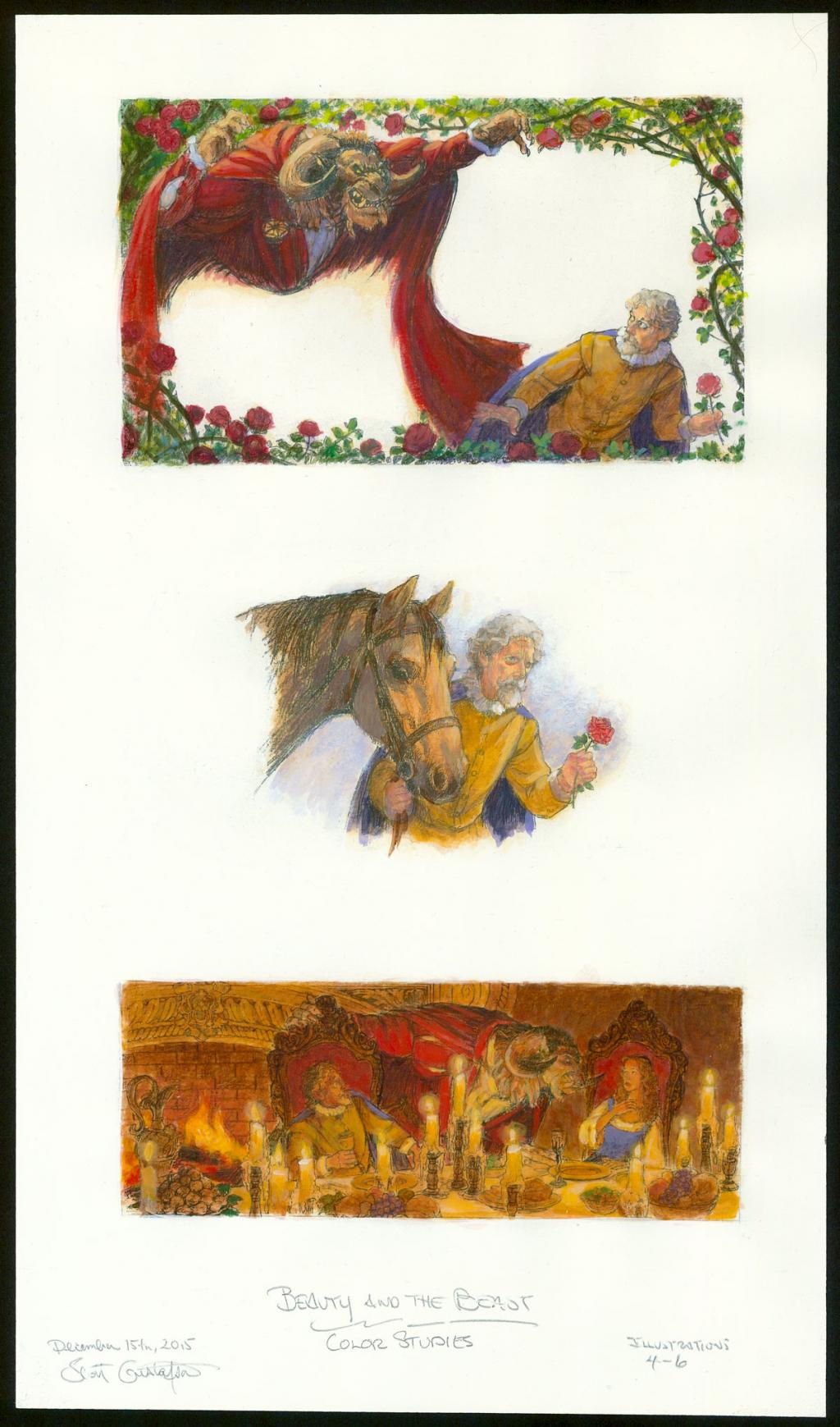 Illustration originale - Beauty and the Beast - Color Studies - Scott Gustafson - Technique mixte - 3871