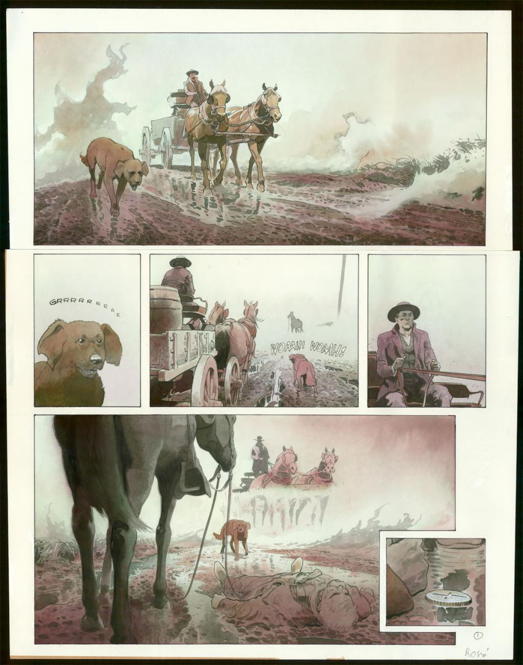 Planche originale n°1 - Christian Rossi - Encre de Chine et encre de couleur sur papier - 3506