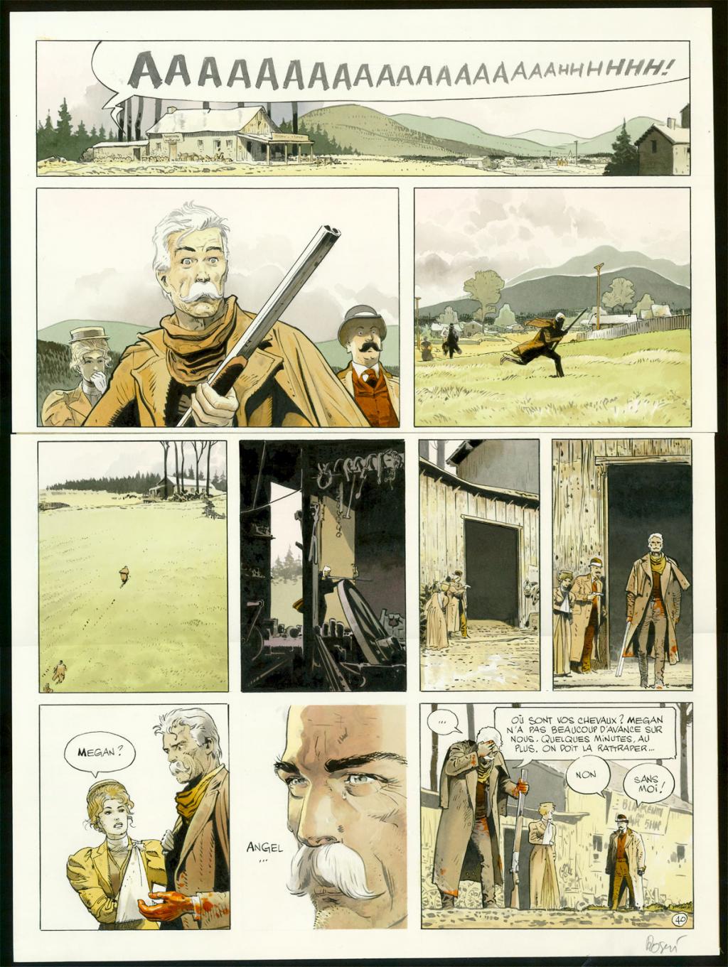 Planche originale n°40 - Christian Rossi - Encre de Chine et encre de couleur sur papier - 3503