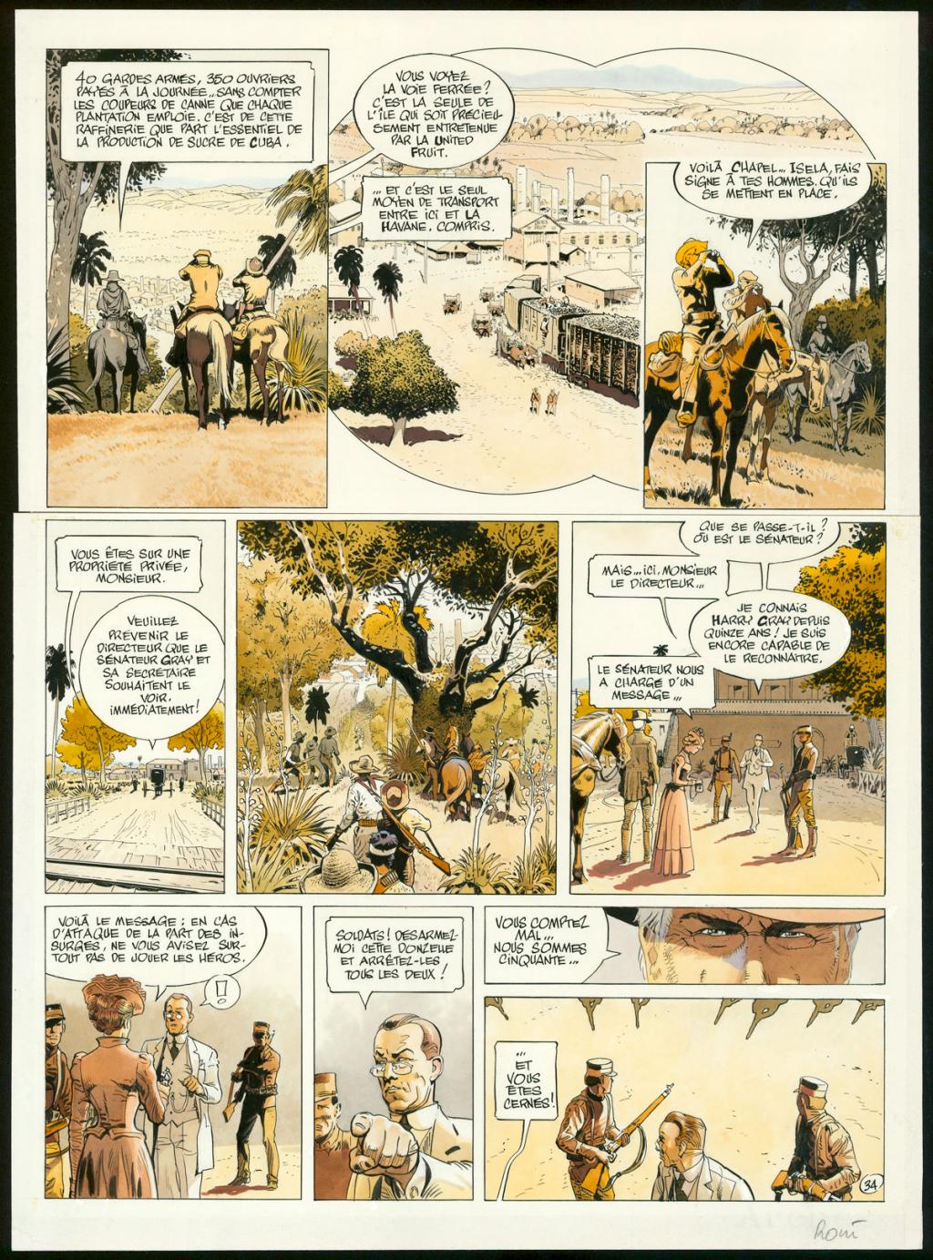 Planche originale n°34 - Christian Rossi - Encre de Chine et encre de couleur sur papier - 3501