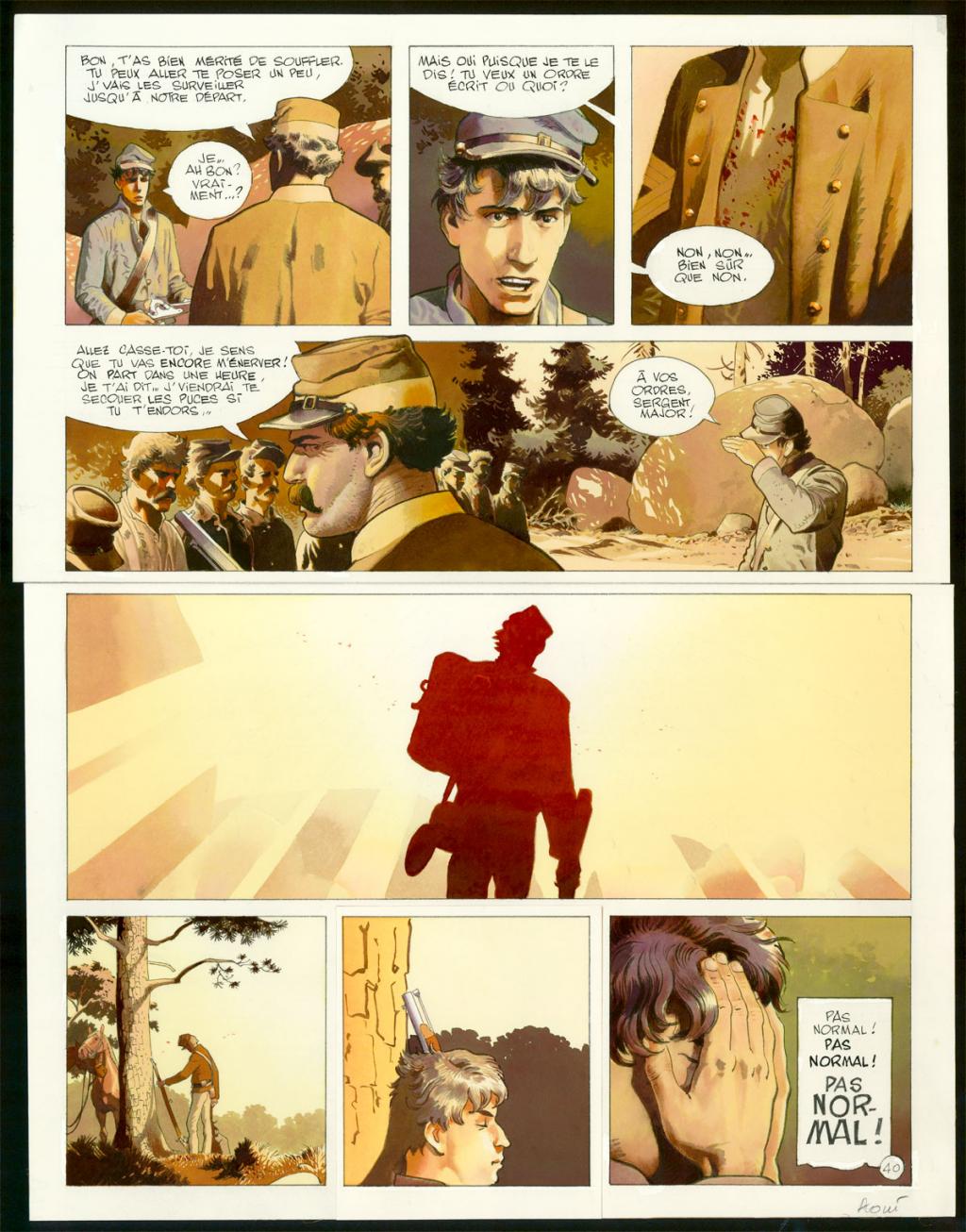 Planche originale n°40 - Christian Rossi - Encre de Chine et encre de couleur sur papier - 3495