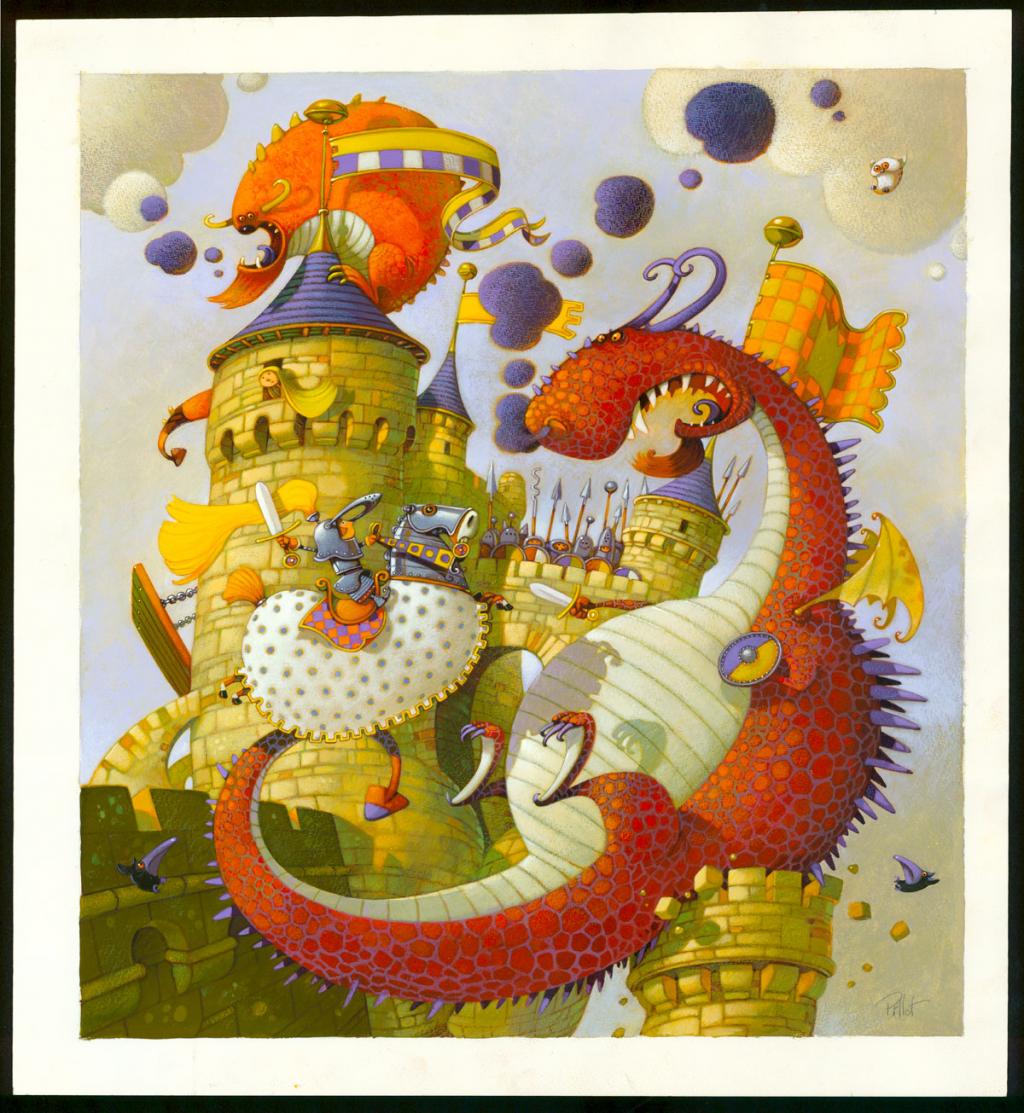 Illustration originale pour un Puzzle Djeco - Frédéric Pillot - Acrylique rehaussée de craie - 4822