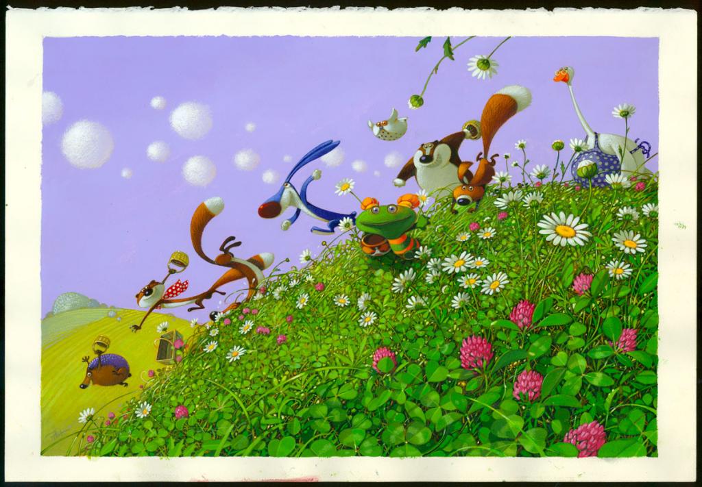 Illustration originale - Frédéric Pillot - Acrylique rehaussée de craie - 4819