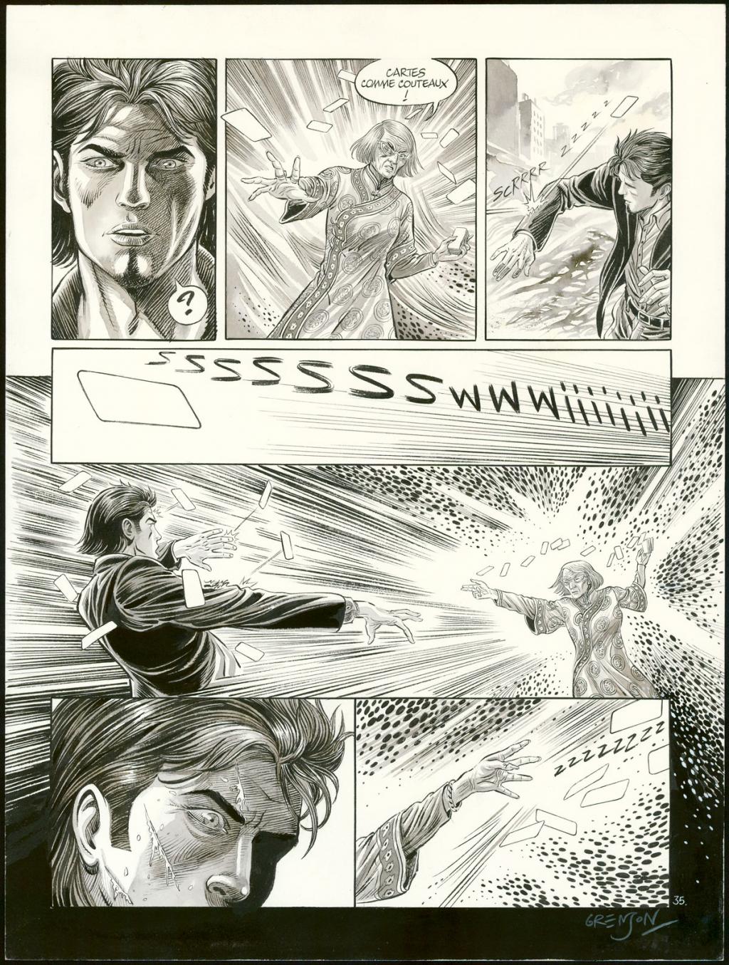 Planche originale n°35 - Olivier Grenson - Encre de Chine et lavis sur papier - 3594