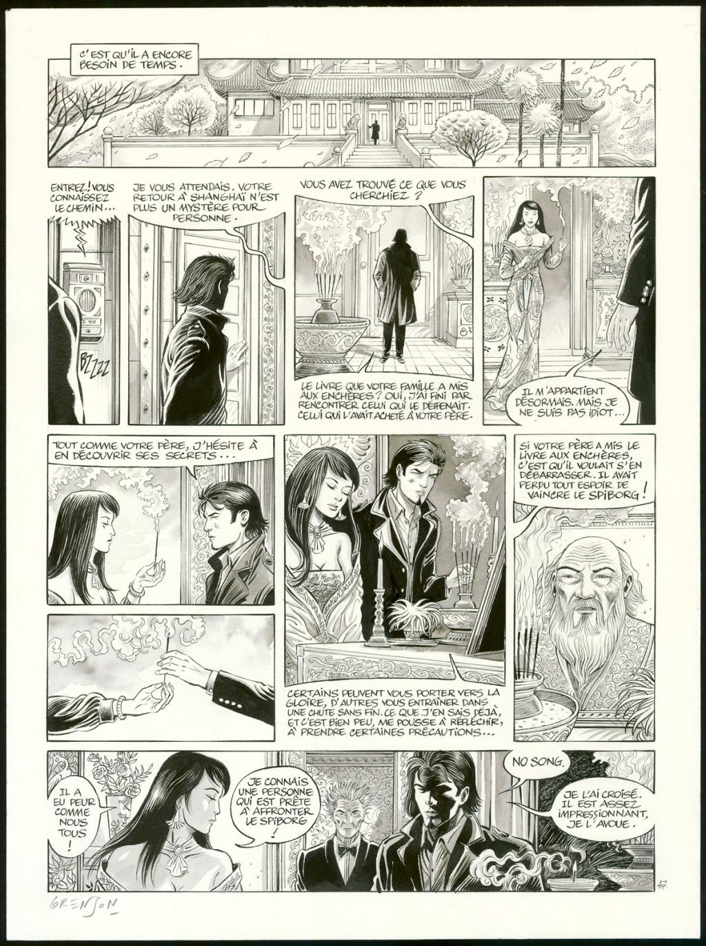 Planche originale n°47, rustine en case 7 - Olivier Grenson - Encre de Chine et lavis sur papier - 3593