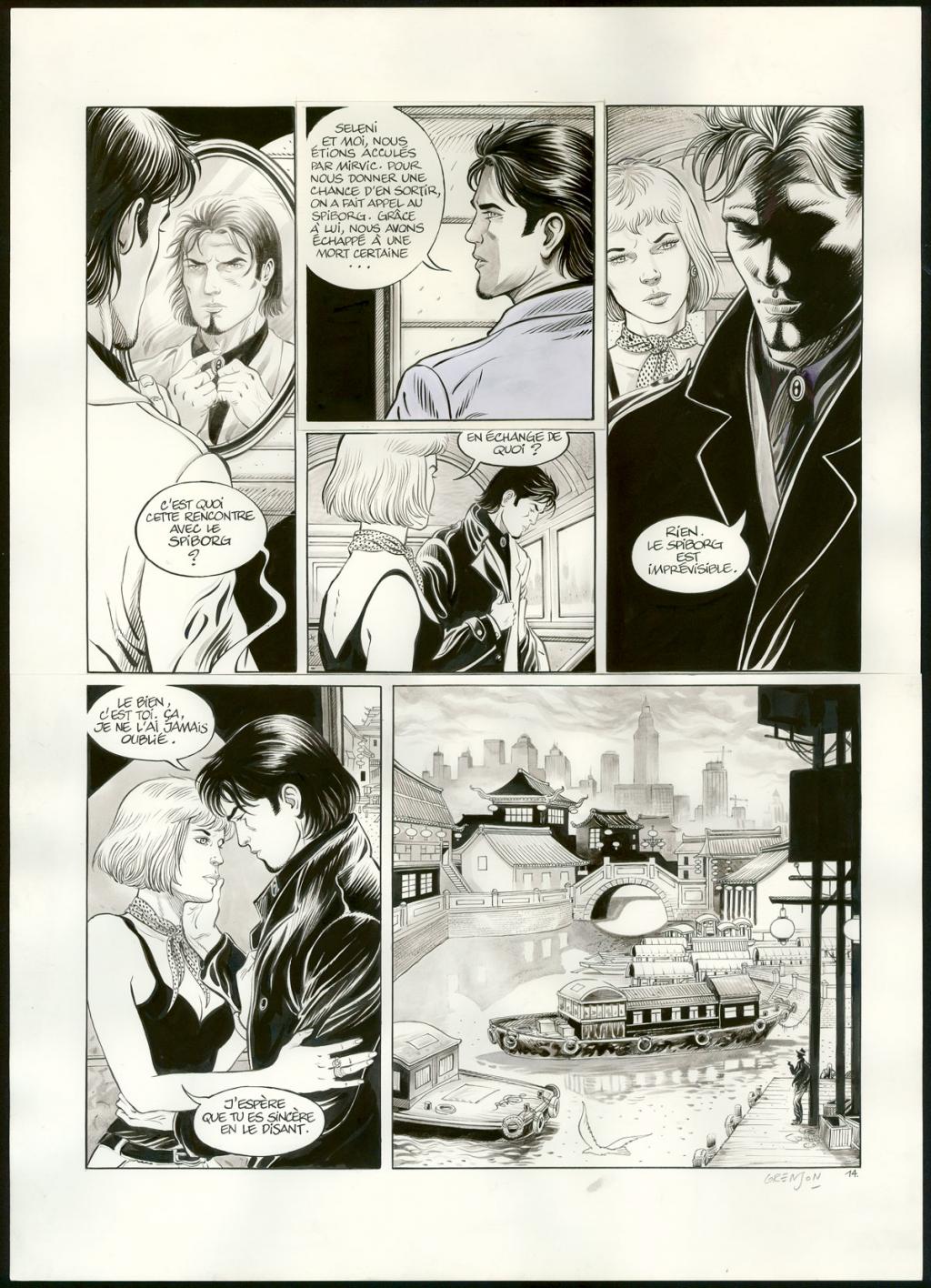Planche originale n°14, rustine en case 2 - Olivier Grenson - Encre de Chine et lavis sur papier - 3587