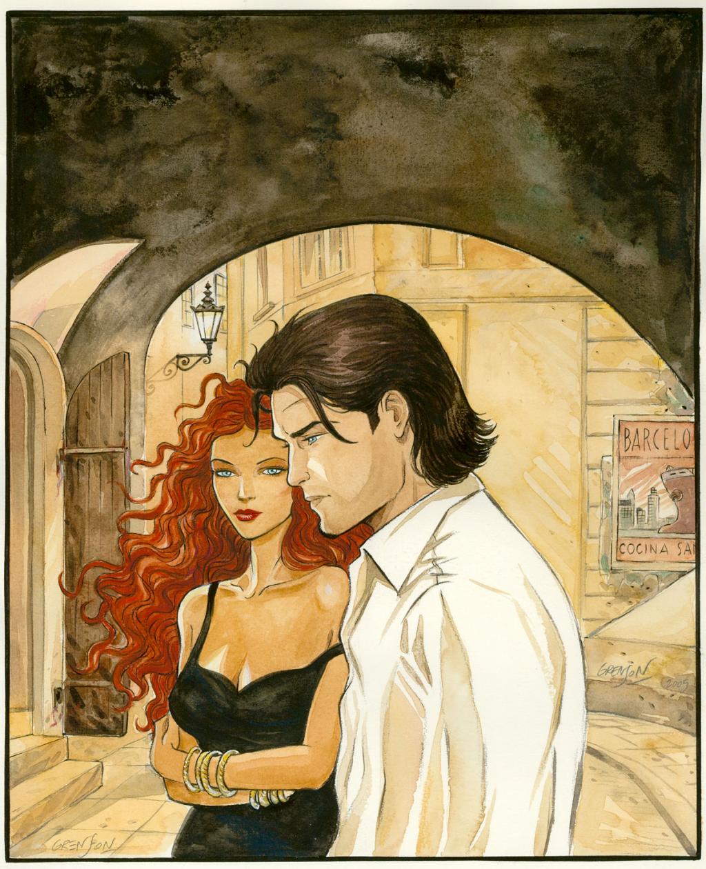 Illustration originale - Olivier Grenson - Aquarelle et encre de Chine sur papier - 3582