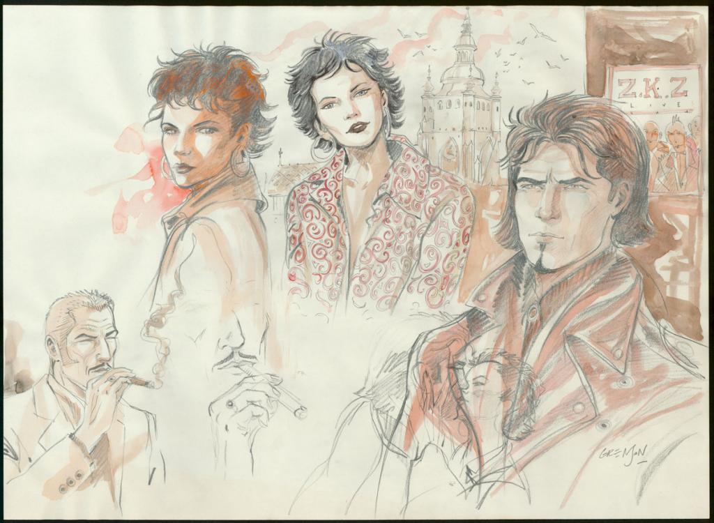 Illustration originale étude de personnage - Olivier Grenson - Aquarelle et crayon sur papier - 3579