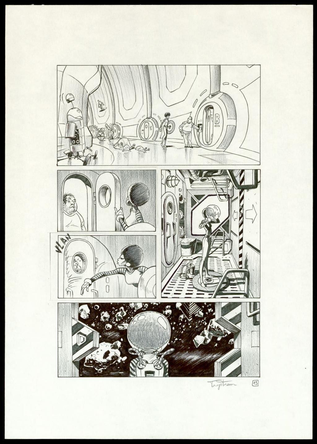 Planche originale avec raccords sur les cases 3 et 4 - Martin Trystram - Encre de Chine - 3560