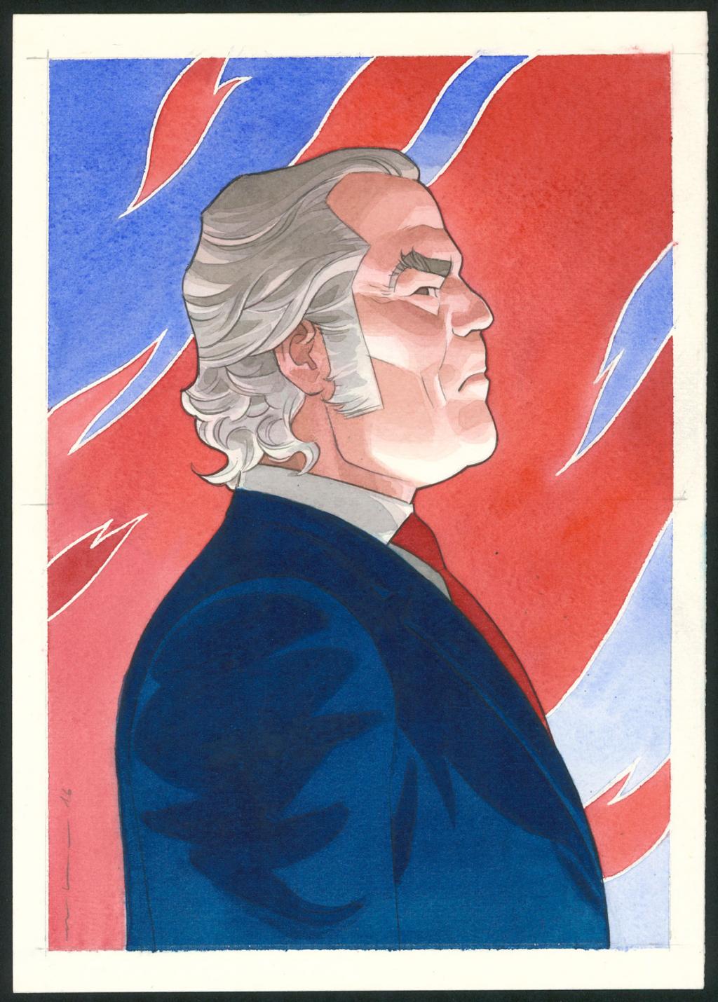 Illustration originale - Marcial Toledano - Encre de Chine et encre de couleur sur papier - 3649