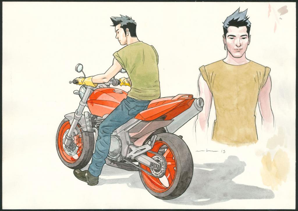 Illustration originale - Marcial Toledano - Encre de Chine et encre de couleur sur papier - 3650