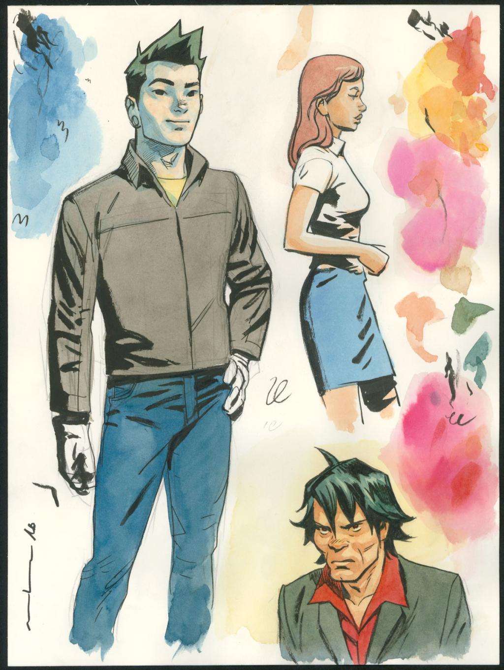 Illustration originale - Marcial Toledano - Encre de Chine et encre de couleur sur papier - 3652