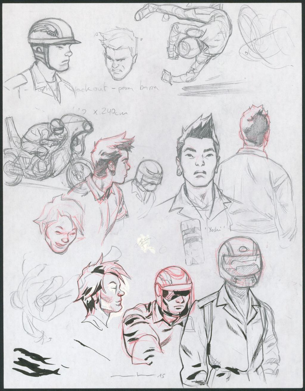 Illustration originale - Marcial Toledano - Crayon et crayons de couleur sur papier - 3656