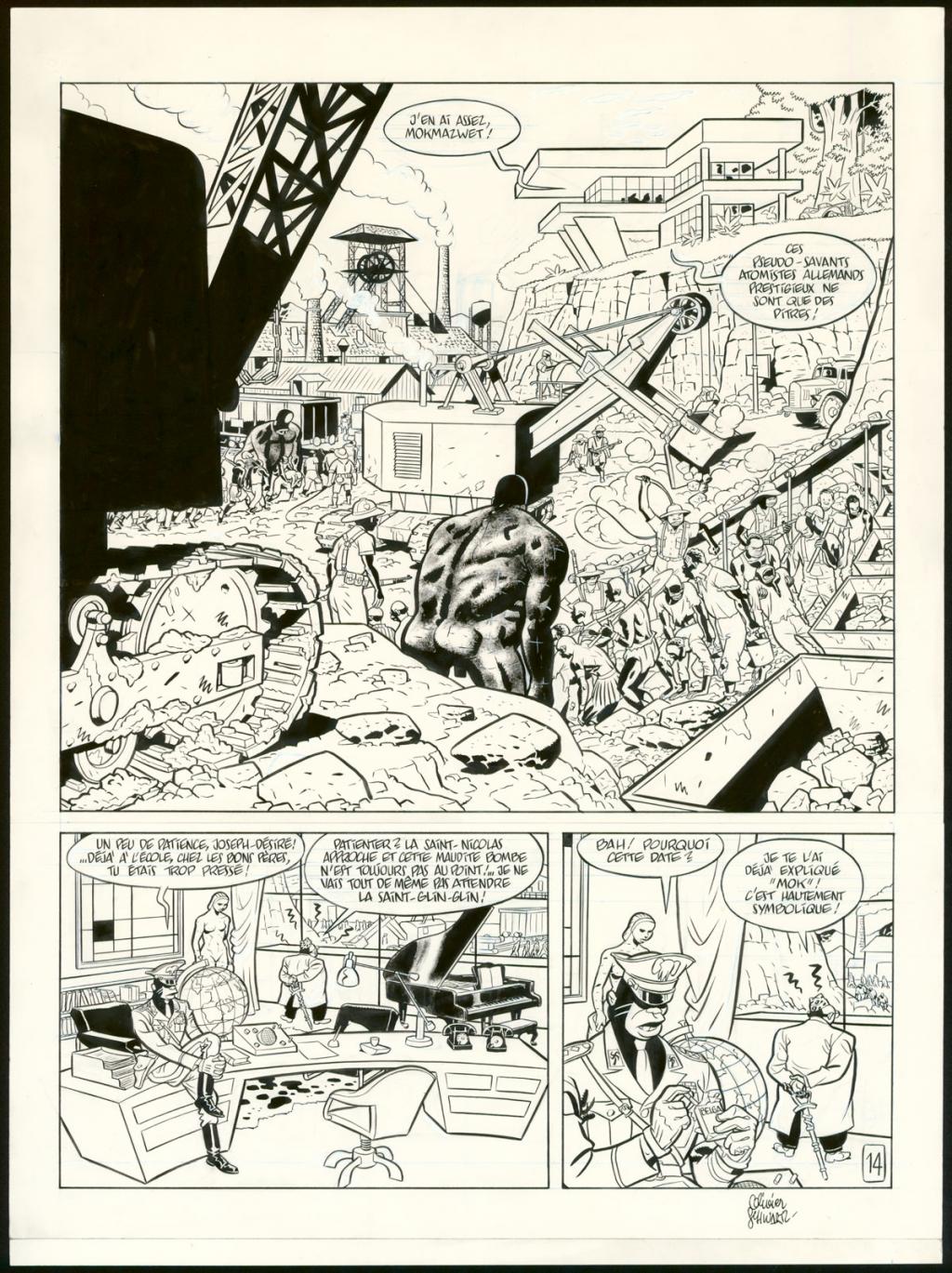 Planche originale n°14 - Olivier Schwartz - Encre de Chine et crayon bleu sur papier - 6147